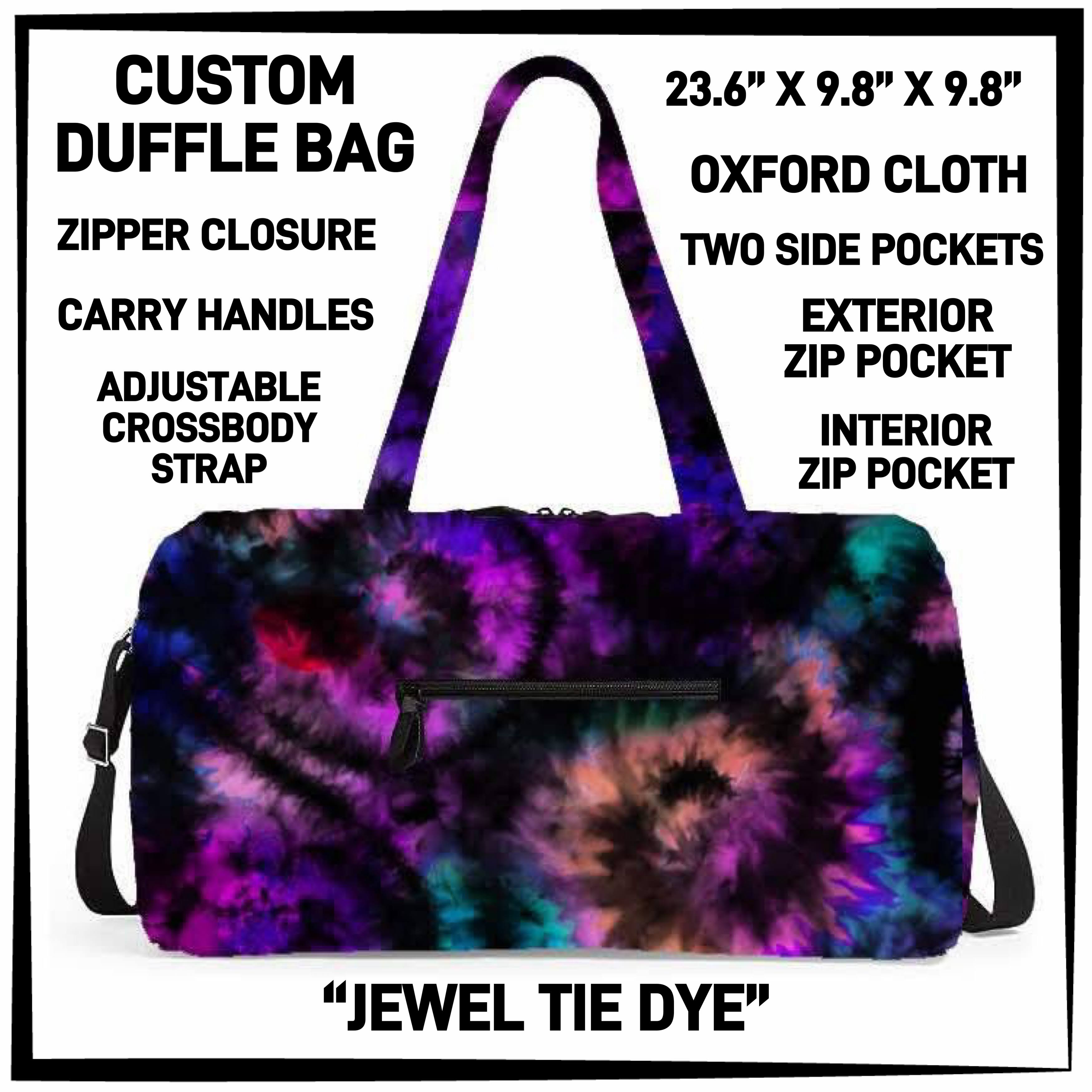 D2FF - Jewel Tie Dye Duffel Bag - Preorder ETA: Early June