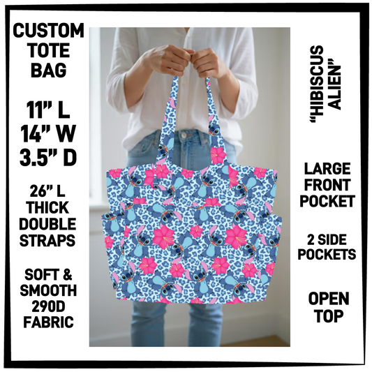 CT8B - Hibiscus Alien Custom Tote Bag - Preorder Closing 4/23 ETA: Late June
