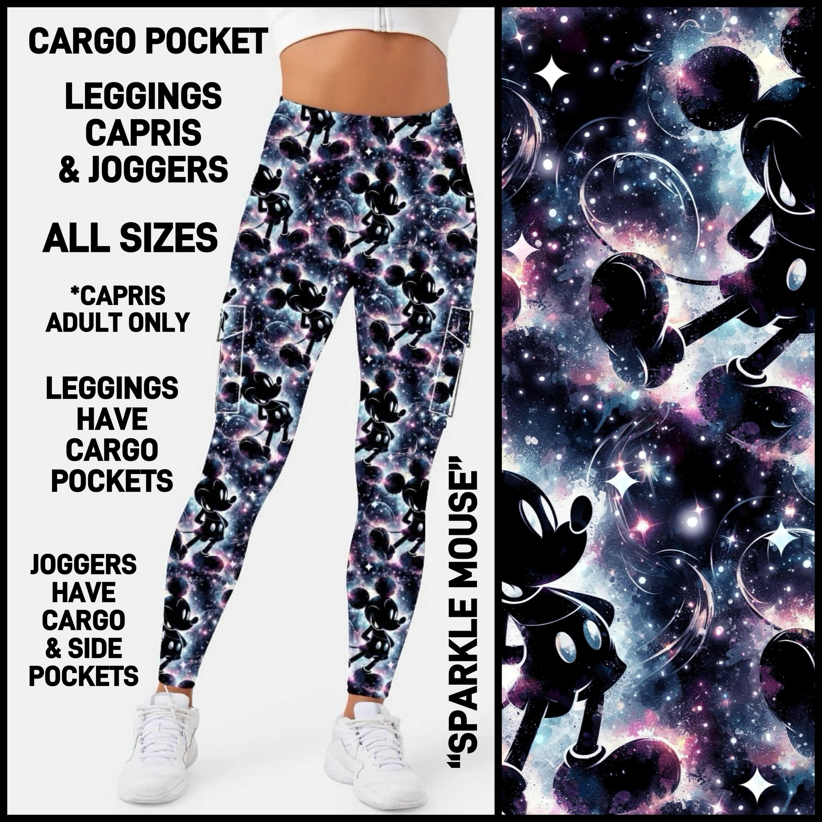 CA3P - Sparkle Mouse Capris/Leggings/Unisex Joggers with Cargo Pockets - Preorder ETA: Late Jan