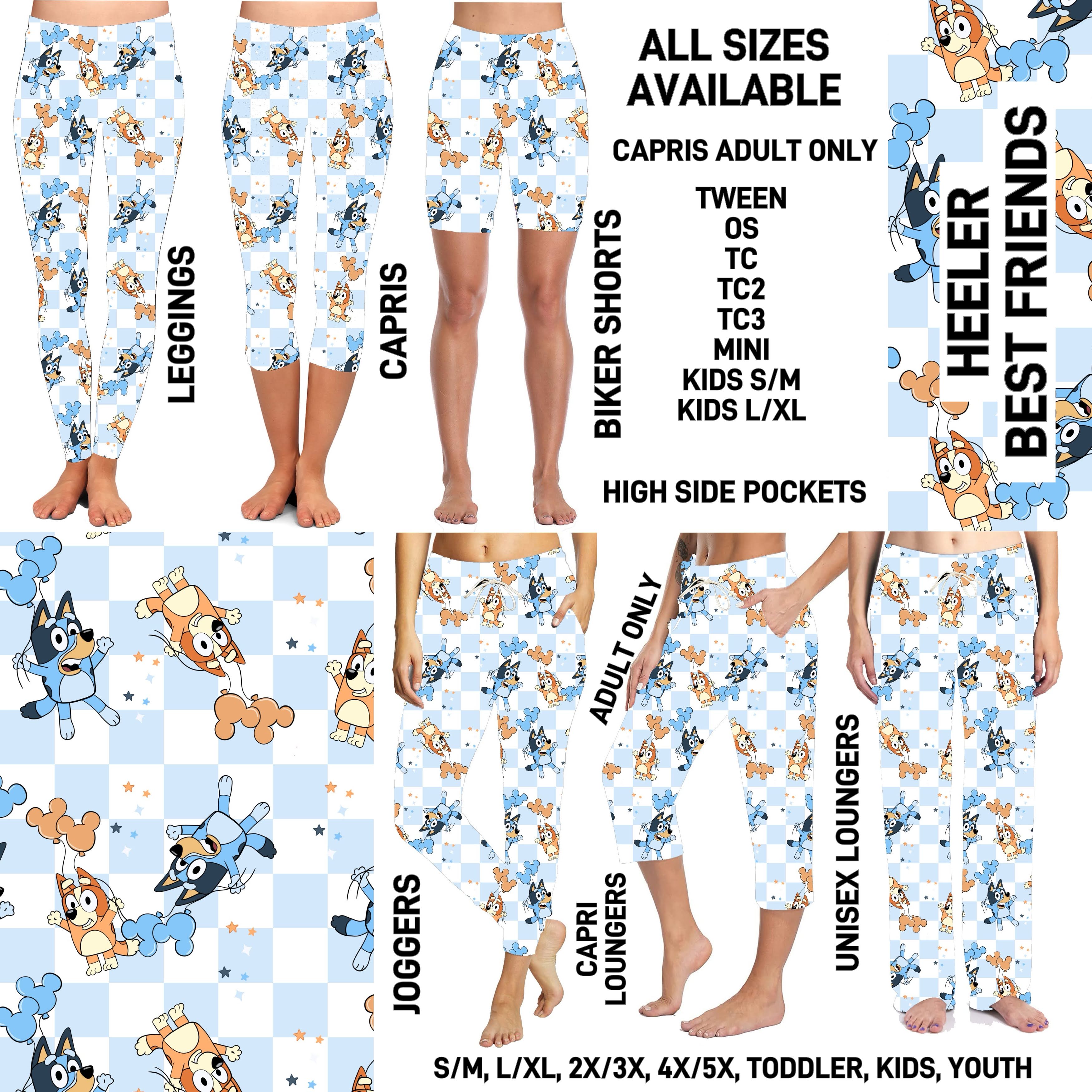 P1FT - Heeler Best Friends Unisex Full Joggers/Unisex Capri/Full Loungers - Preorder ETA: Late Jan