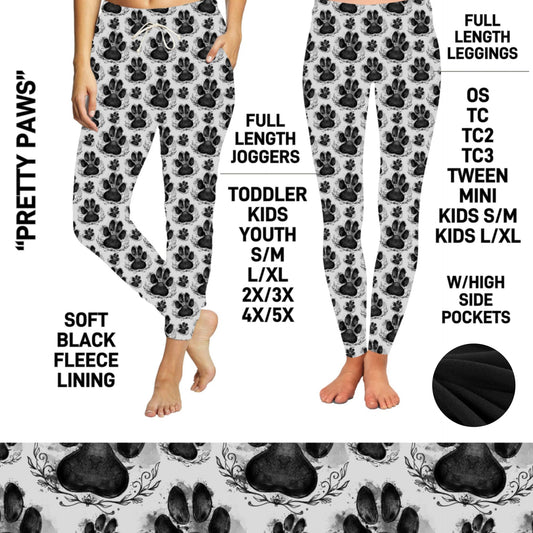FL6C - Pretty Paws Fleece-Lined Leggings/Unisex Joggers - Preorder Closing 9/8 ETA: Early Dec