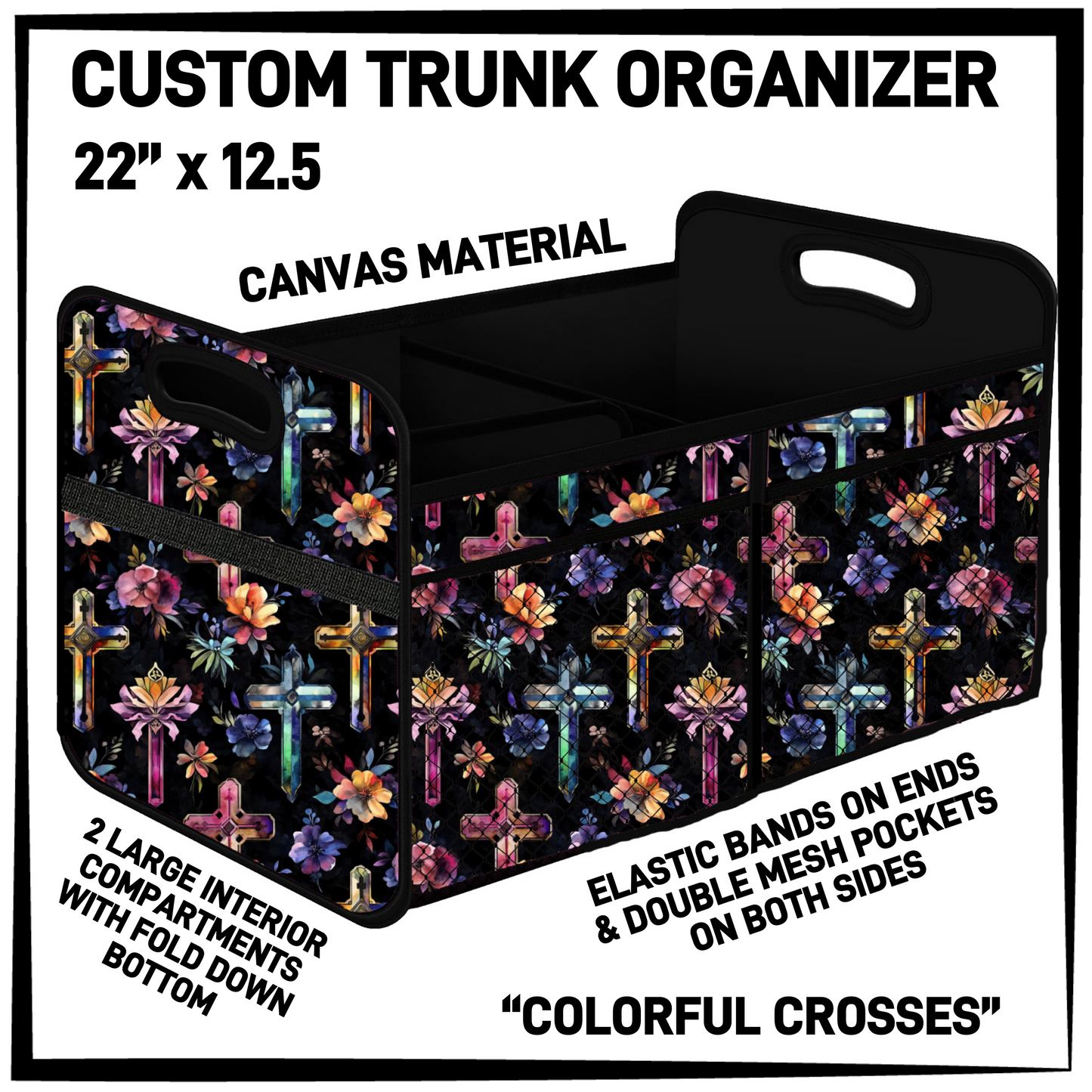 TR9O - Colorful Crosses Trunk Organizer - Preorder Closing 5/5 ETA: Early July