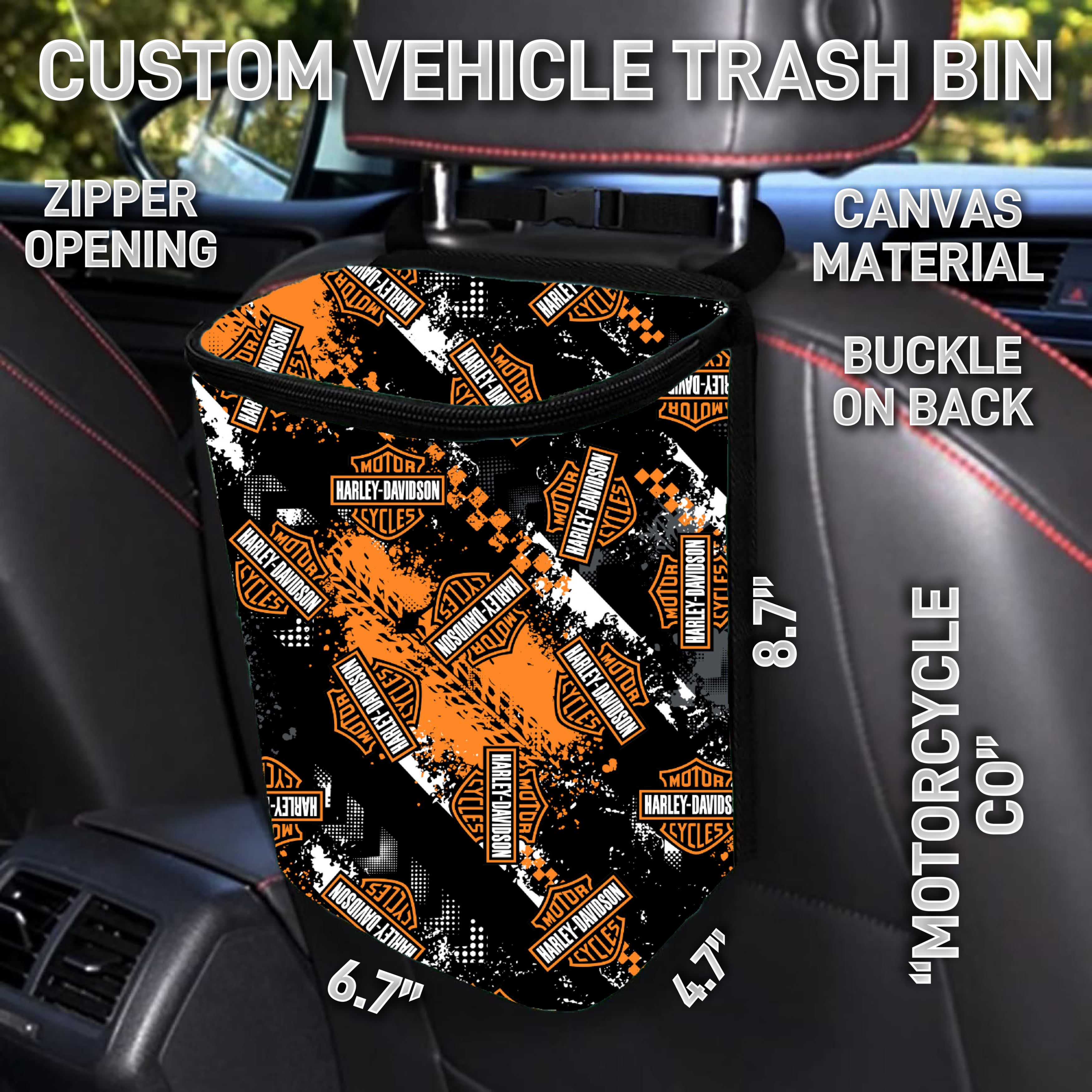 VT2B - Motorcycle Co Car Trash Bins - Preorder ETA: Early Feb