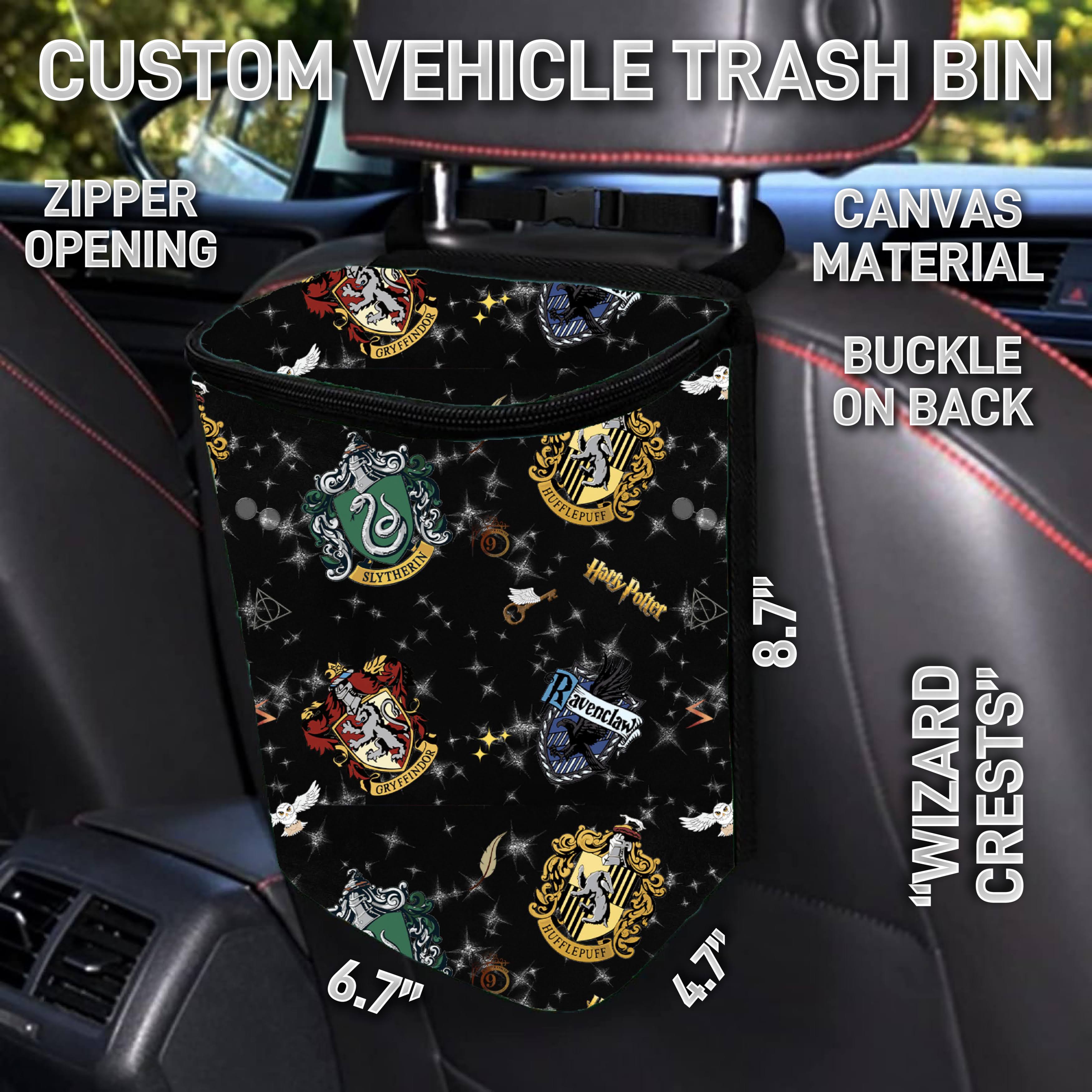 VT2B - Wizard Crests Car Trash Bins - Preorder ETA: Early Feb