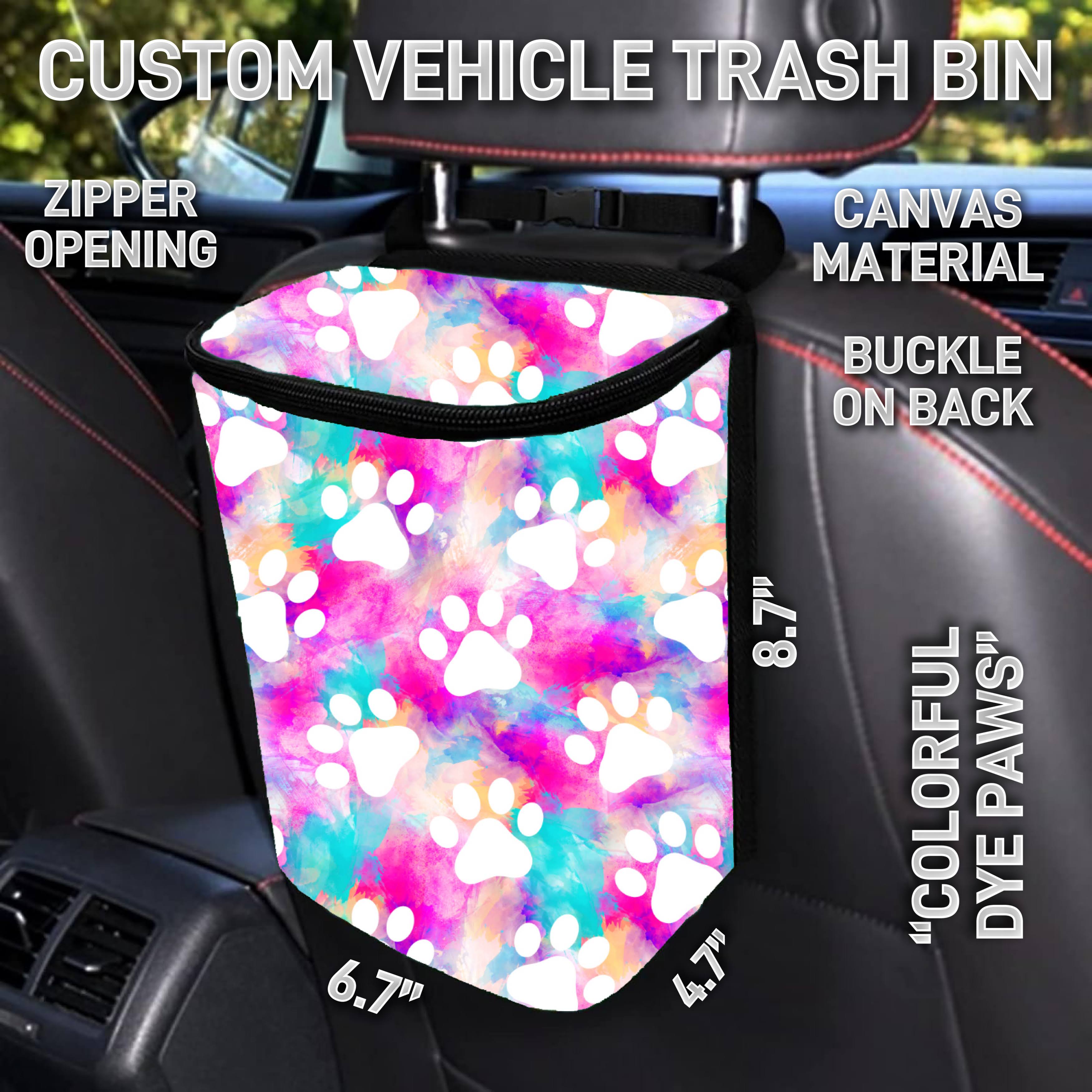 VT2B - Colorful Dye Paws Car Trash Bins - Preorder ETA: Early Feb