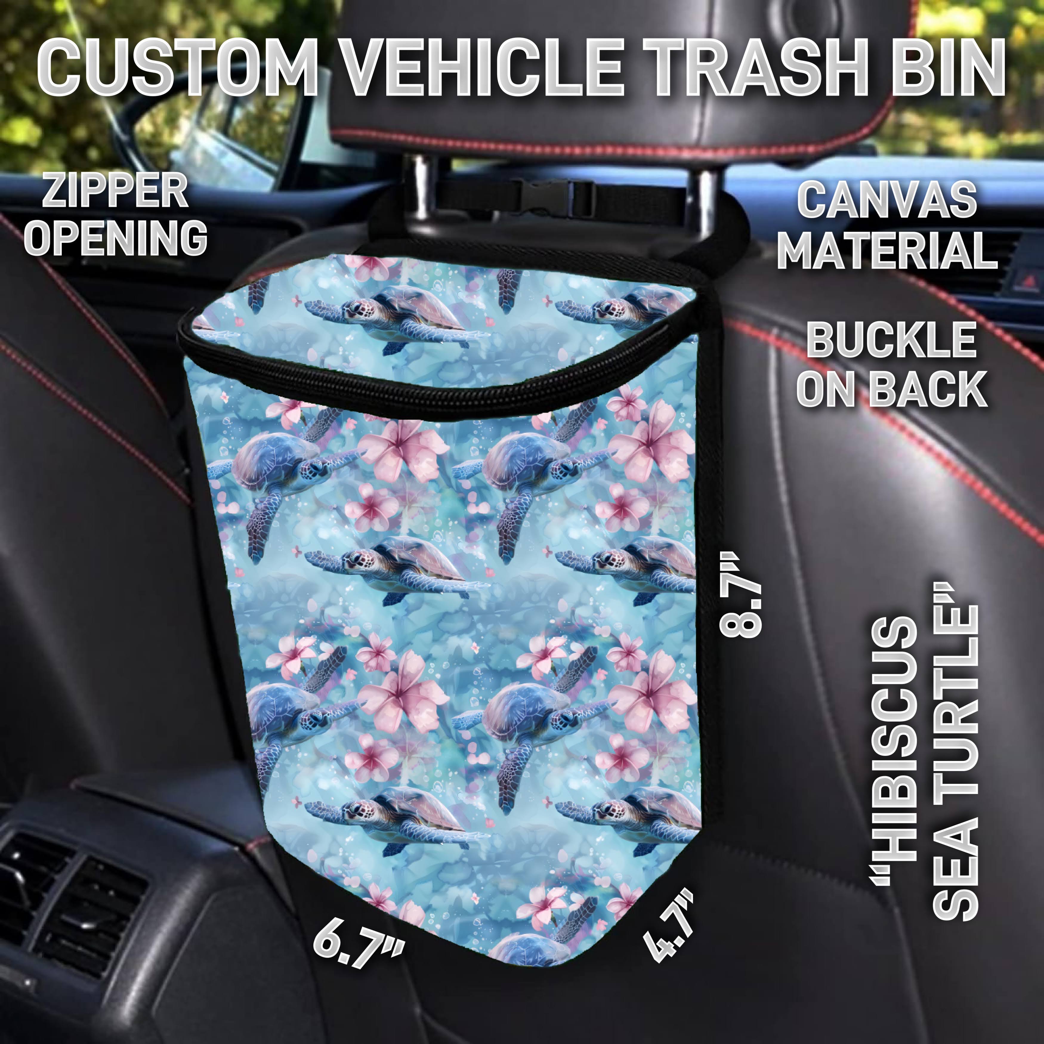 VT2B - Hibiscus Sea Turtle Car Trash Bins - Preorder ETA: Early Feb