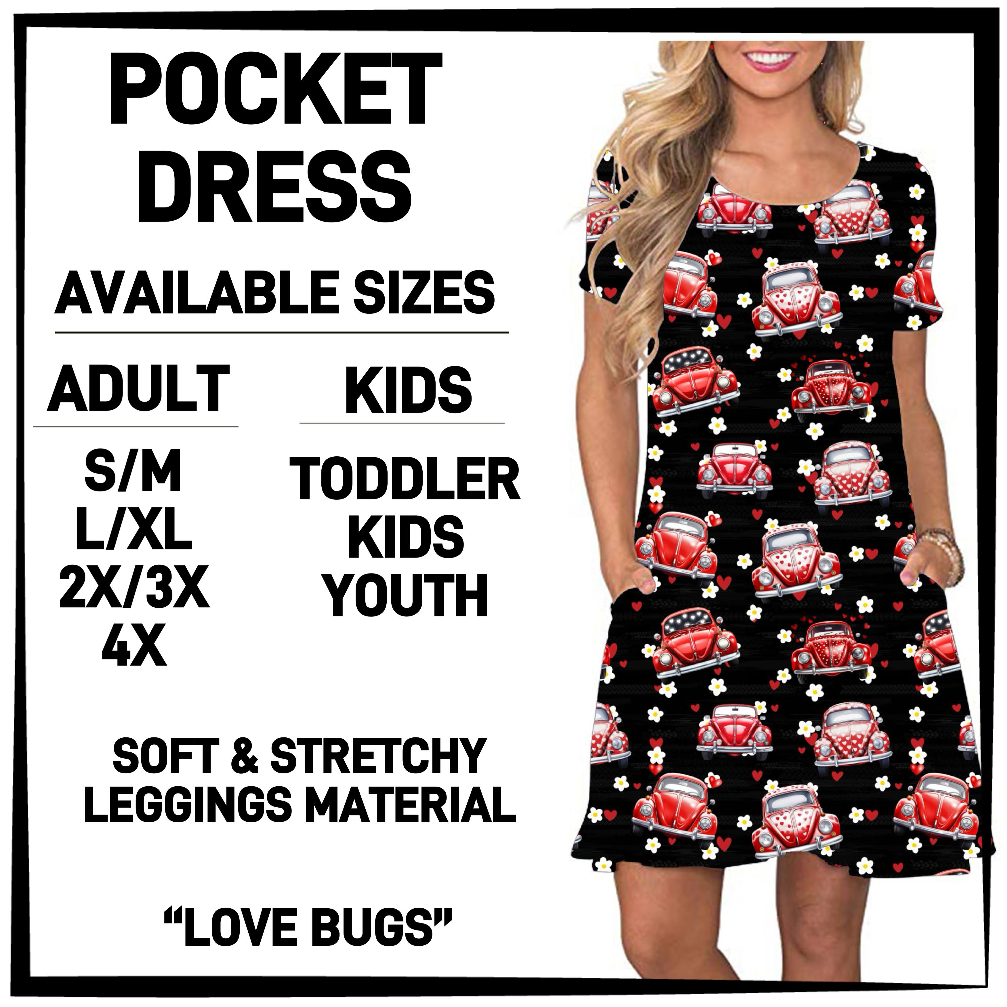 VD2B - Love Bugs Pocket Dress - Preorder ETA: Late Jan