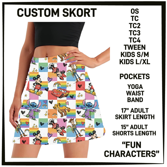 S0RK - Fun Characters Skort with Pockets - Preorder Closing 5/7 ETA: Early July
