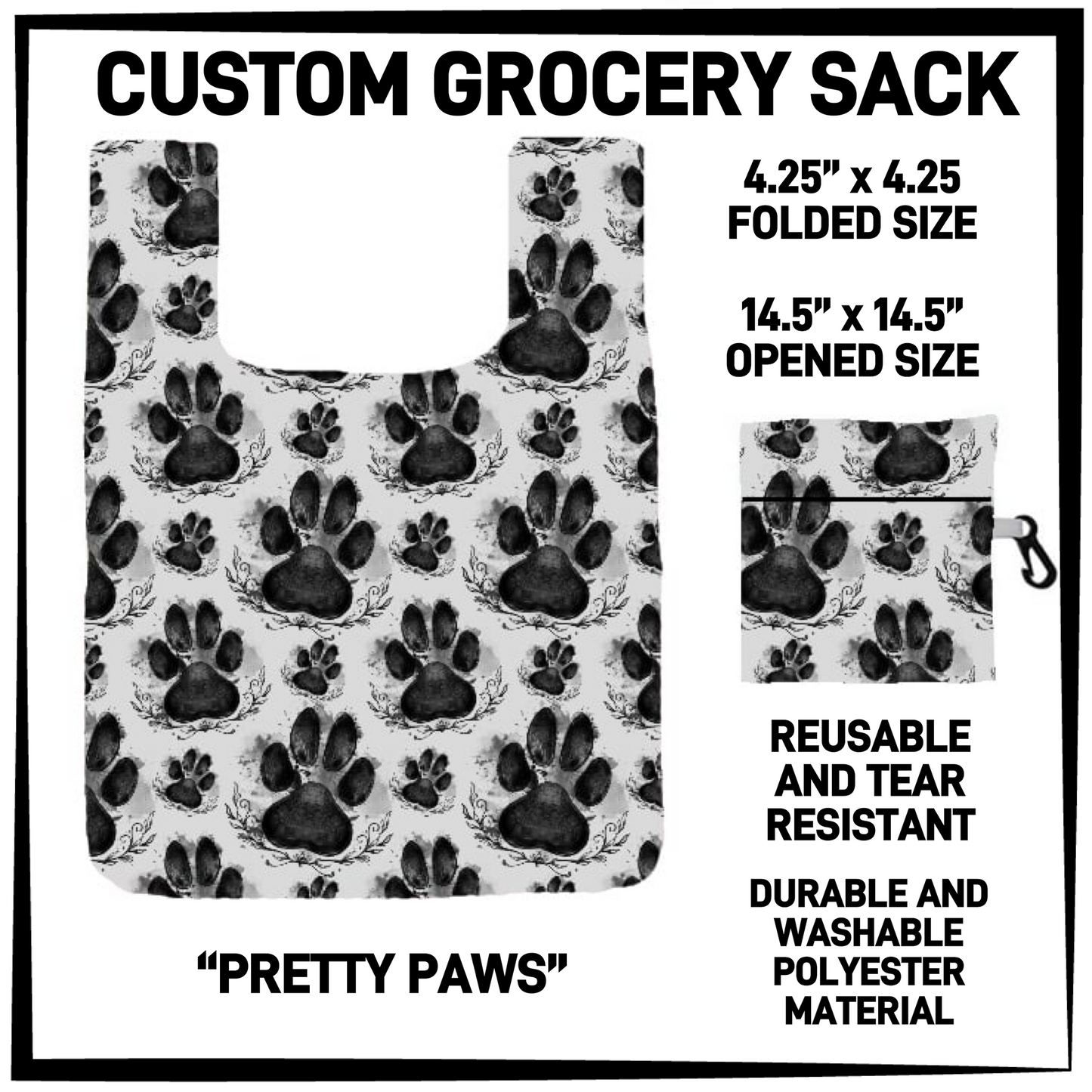 GRC4 - Pretty Paws Grocery Sack - Preorder Closing 9/10 ETA: Early Dec