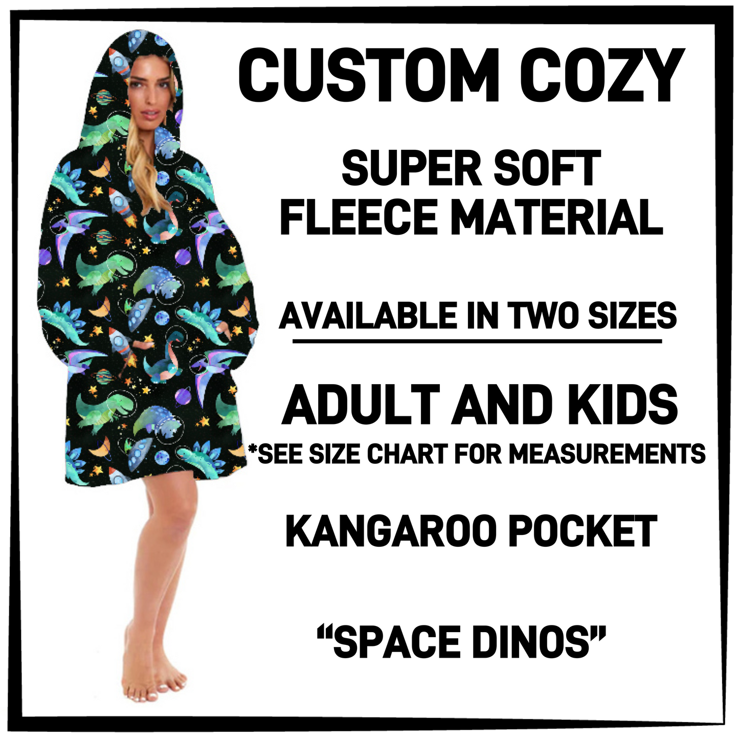 CZ2Y - Space Dinos Hooded Cozy - Preorder Closing 9/15 ETA: Mid-Dec