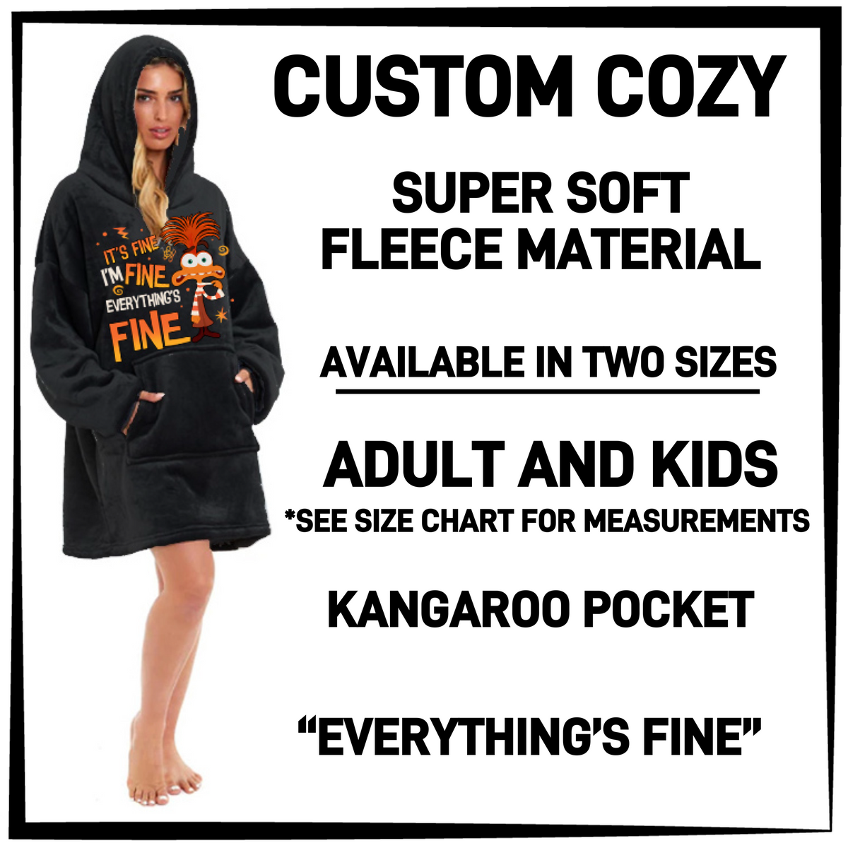 CZ2Y - Everything's Fine Hooded Cozy - Preorder Closing 9/15 ETA: Mid-Dec
