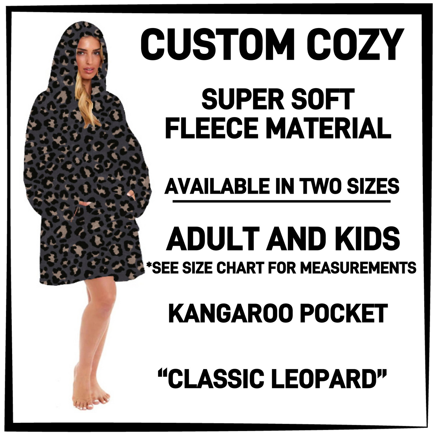 CZ2Y - Classic Leopard Hooded Cozy - Preorder Closing 9/15 ETA: Mid-Dec