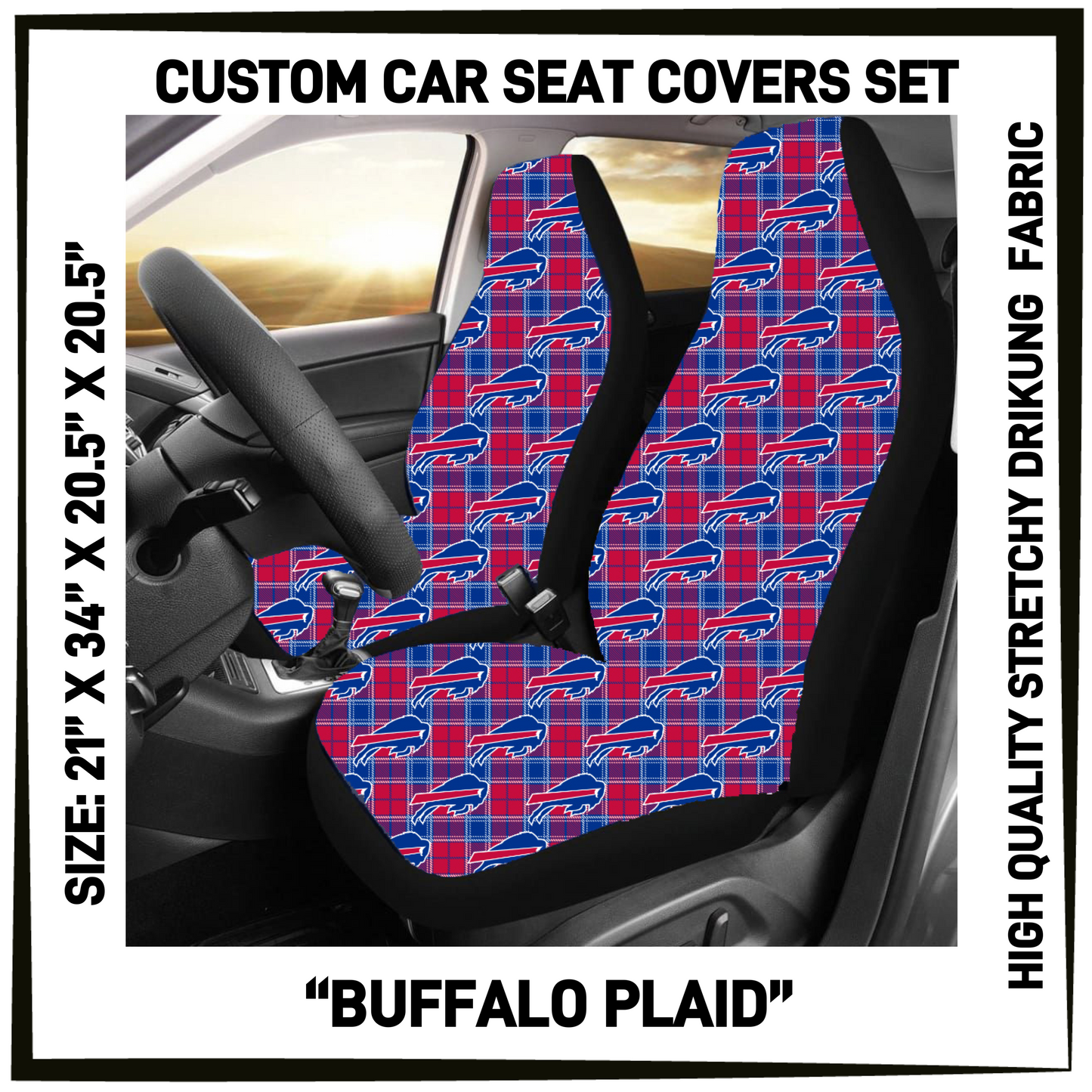 4CAR - Buffalo Plaid Car Seat Covers Set of 2 - Preorder Closing 5/12 ETA: Mid-July