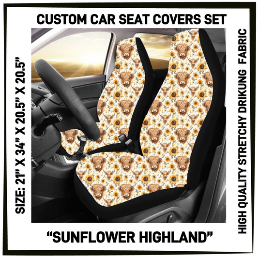 4CAR - Sunflower Highland Car Seat Covers Set of 2 - Preorder Closing 5/12 ETA: Mid-July