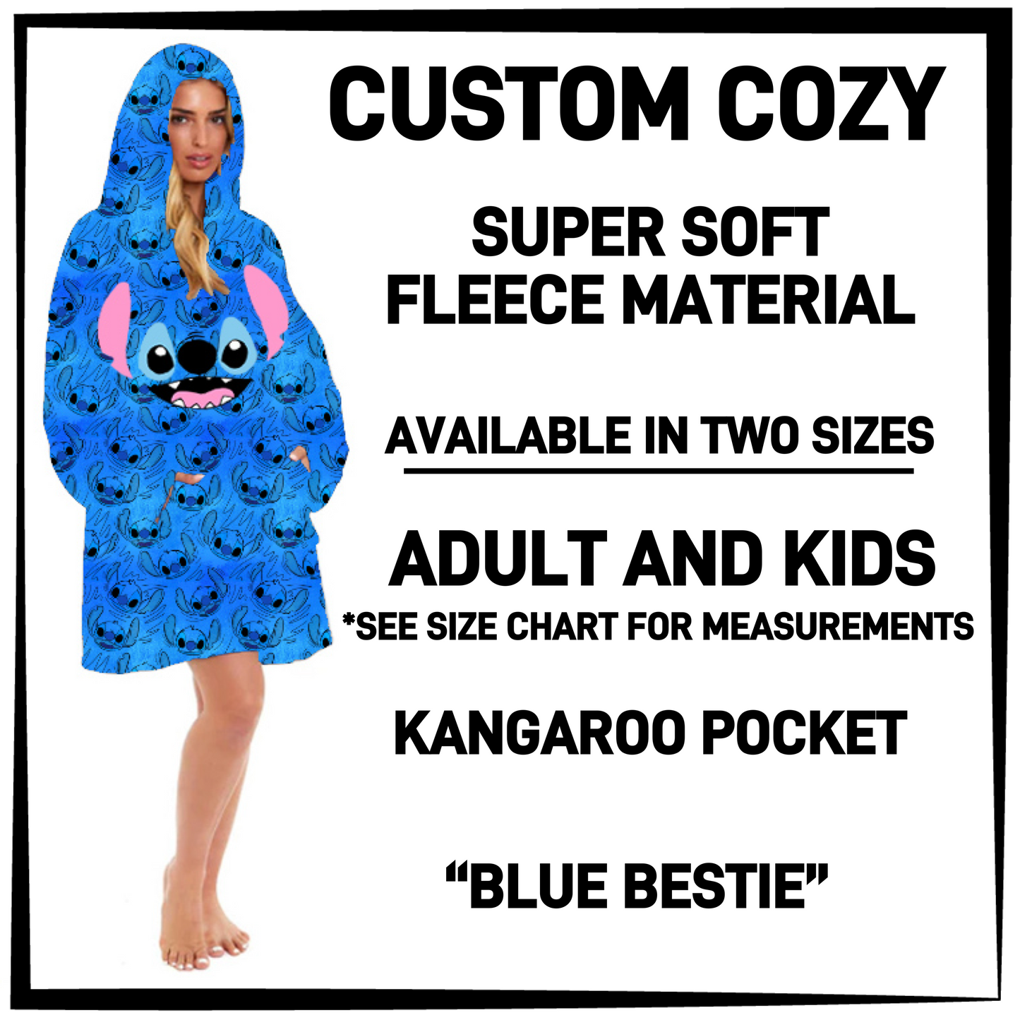 CZ2Y - Blue Bestie Hooded Cozy - Preorder Closing 9/15 ETA: Mid-Dec