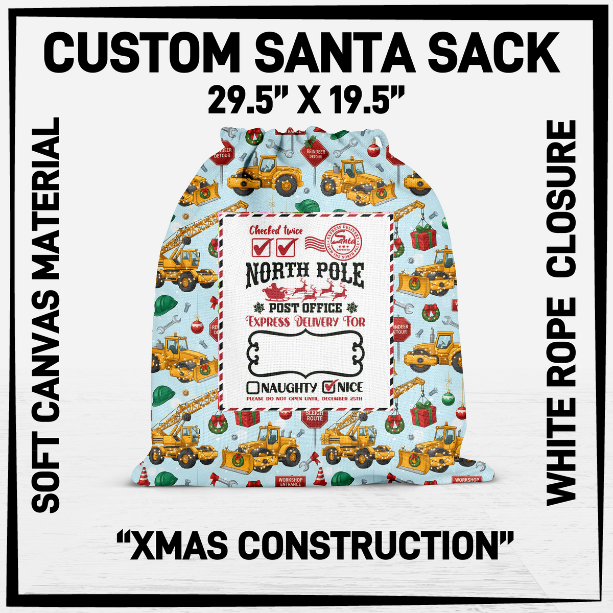 SNCS - Xmas Construction Santa Sack - Preorder Closing 9/17 ETA: Mid-Dec