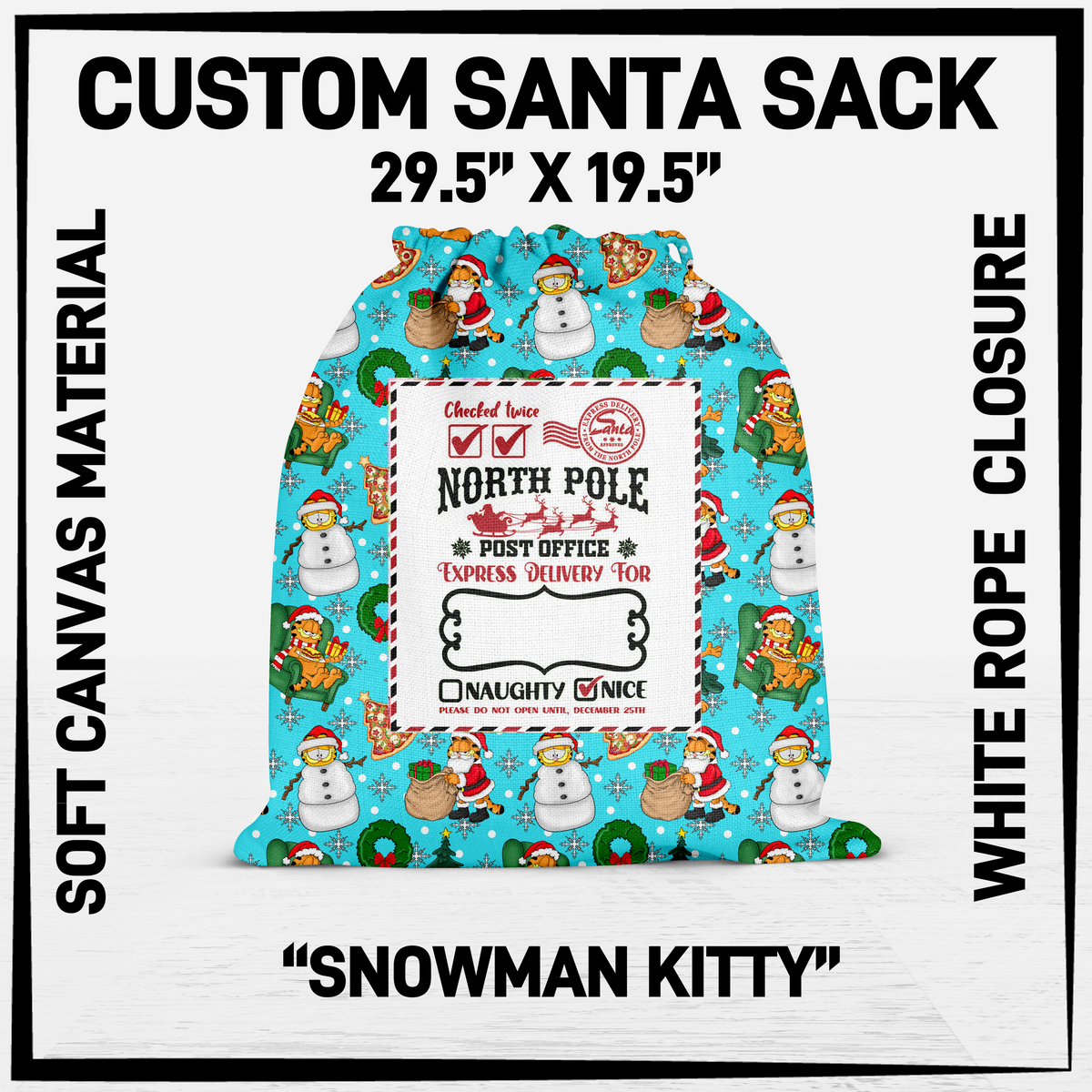 SNCS - Snowman Kitty Santa Sack - Preorder Closing 9/17 ETA: Mid-Dec
