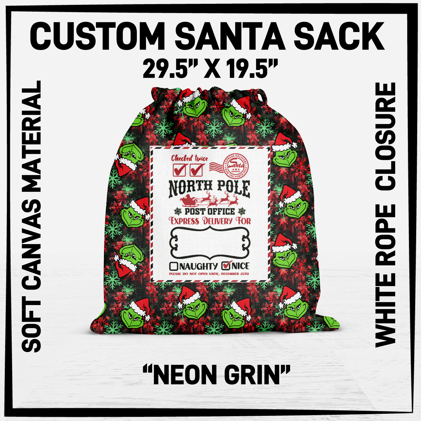 SNCS - Neon Grin Santa Sack - Preorder Closing 9/17 ETA: Mid-Dec