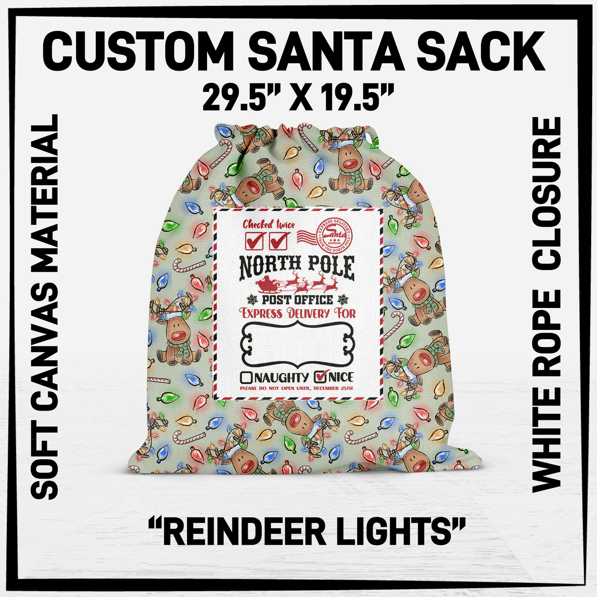 SNCS - Reindeer Lights Santa Sack - Preorder Closing 9/17 ETA: Mid-Dec