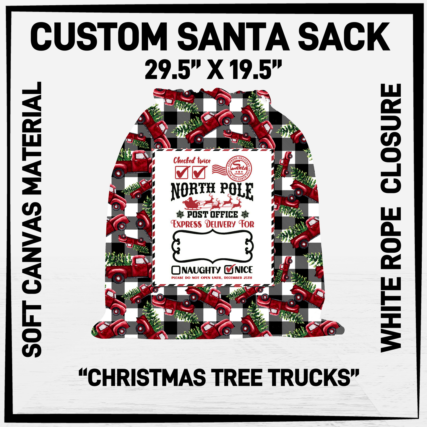 SNCS - Christmas Tree Trucks Santa Sack - Preorder Closing 9/17 ETA: Mid-Dec