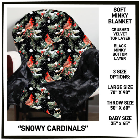 RTS - Snowy Cardinals Minky Blanket