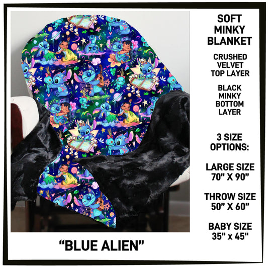 RTS - Blue Alien Minky Blanket
