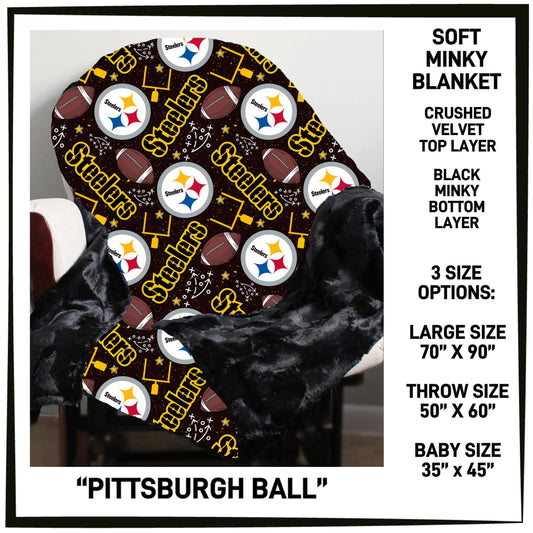 RTS - Pittsburgh Ball Minky Blanket