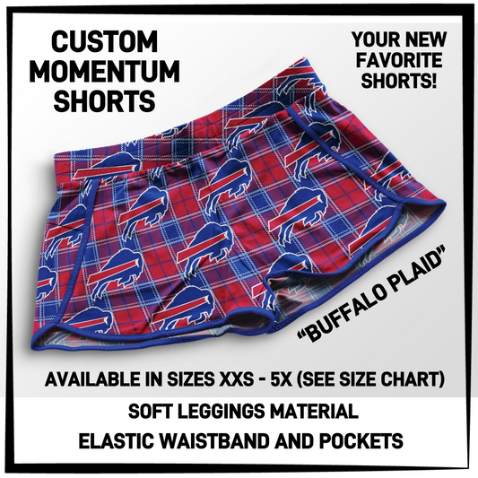MO1T - Buffalo Plaid Momentum Shorts with Pockets - Preorder Closing 5/19 ETA: Mid-July