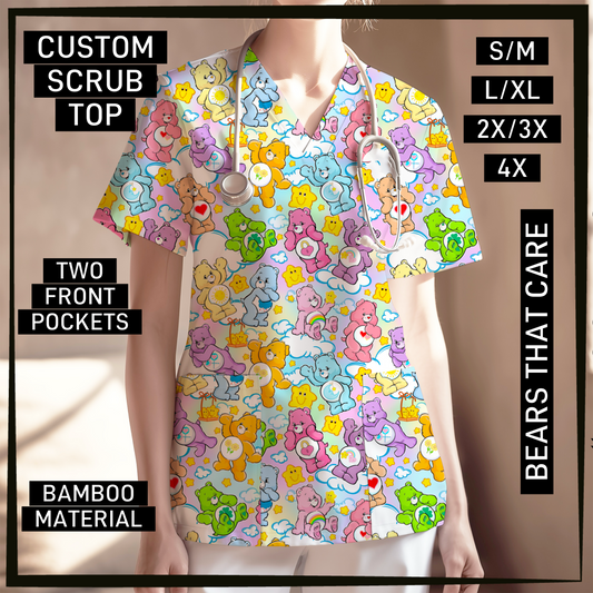 SC0B - Bears That Care V-Neck Scrub Top - Preorder Closing 5/26 ETA: Late July