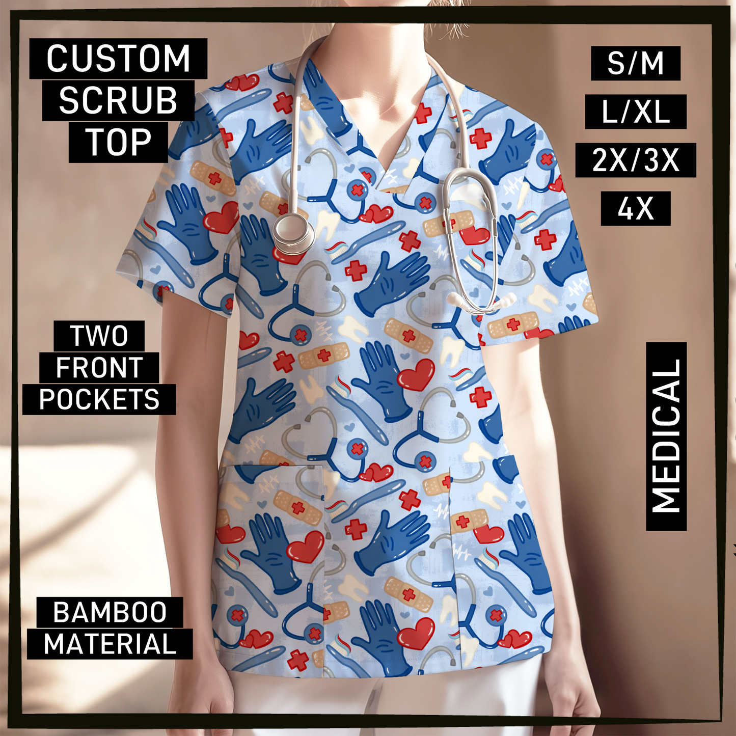 SC0B - Medical V-Neck Scrub Top - Preorder Closing 5/26 ETA: Late July