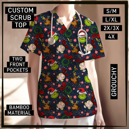 SC0B - Grouchy V-Neck Scrub Top - Preorder Closing 5/26 ETA: Late July