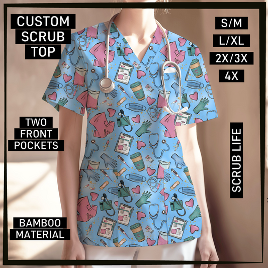 SC0B - Scrub Life V-Neck Scrub Top - Preorder Closing 5/26 ETA: Late July