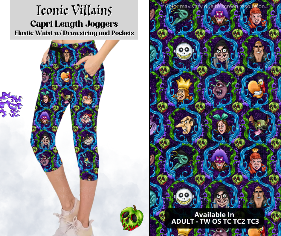 Preorder! Closes 3/28. ETA June. Iconic Villains Jogger Capri