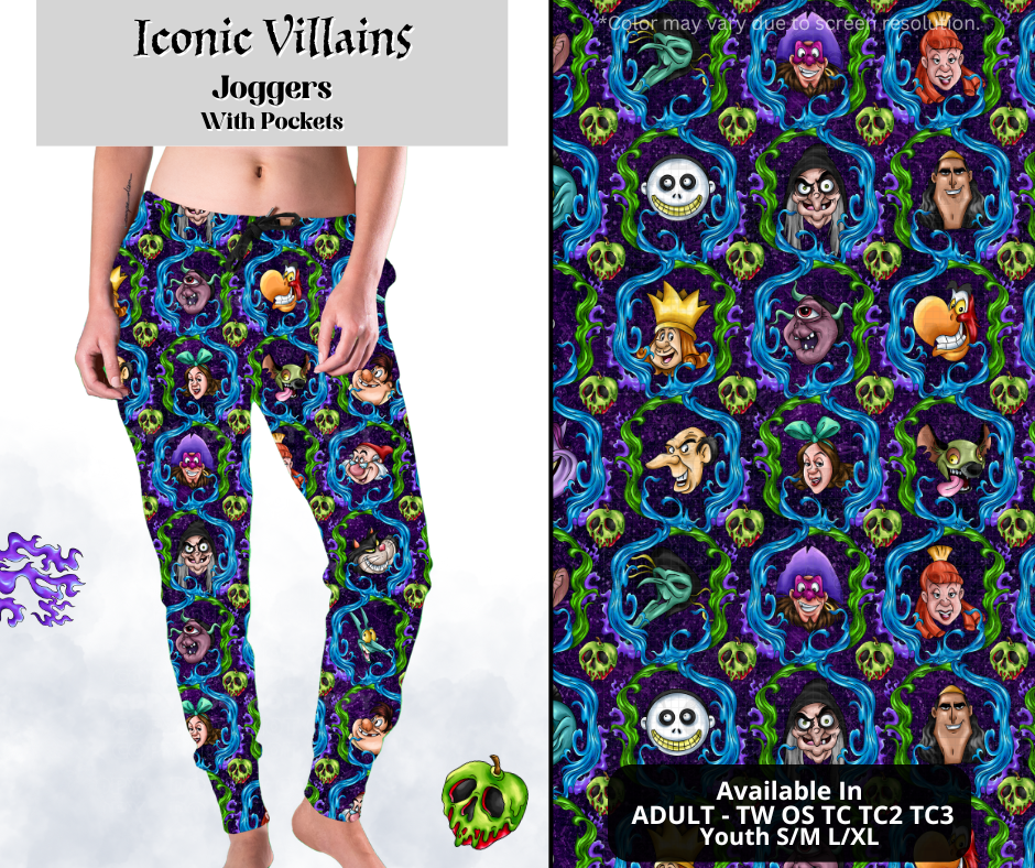 Preorder! Closes 3/28. ETA June. Iconic Villains Joggers