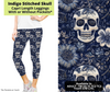 Preorder! Closes 3/24. ETA June. Indigo Stitched Skull Capri Leggings w/wo Pockets