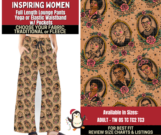 Preorder! Closes 9/4. ETA Dec. Inspiring Women Lounge Pants Choose Fleece or Traditional
