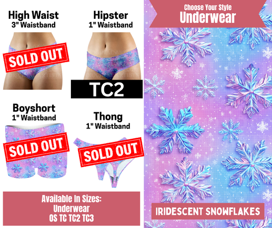 Iridescent Snowflakes Hipster Underwear