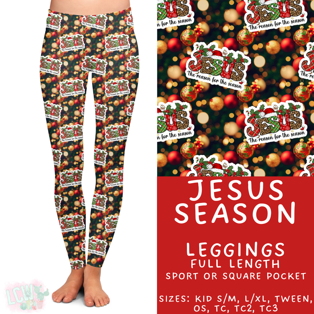 Ready to Ship - Jesus Season Full Length Leggings - Sport Pocket TC