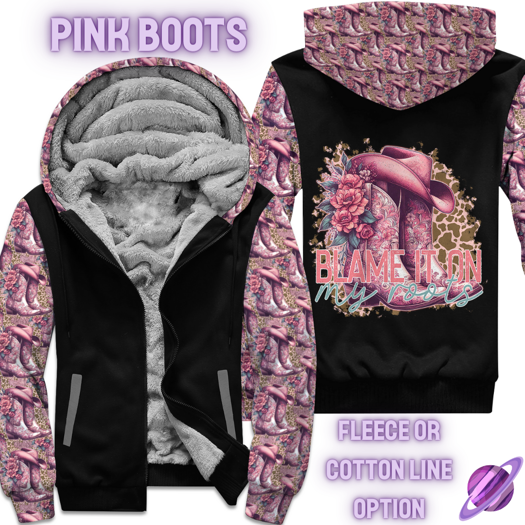 PINK BOOTS- FLEECE/COTTON JACKET RUN 8-PREORDER CLOSING 2/2