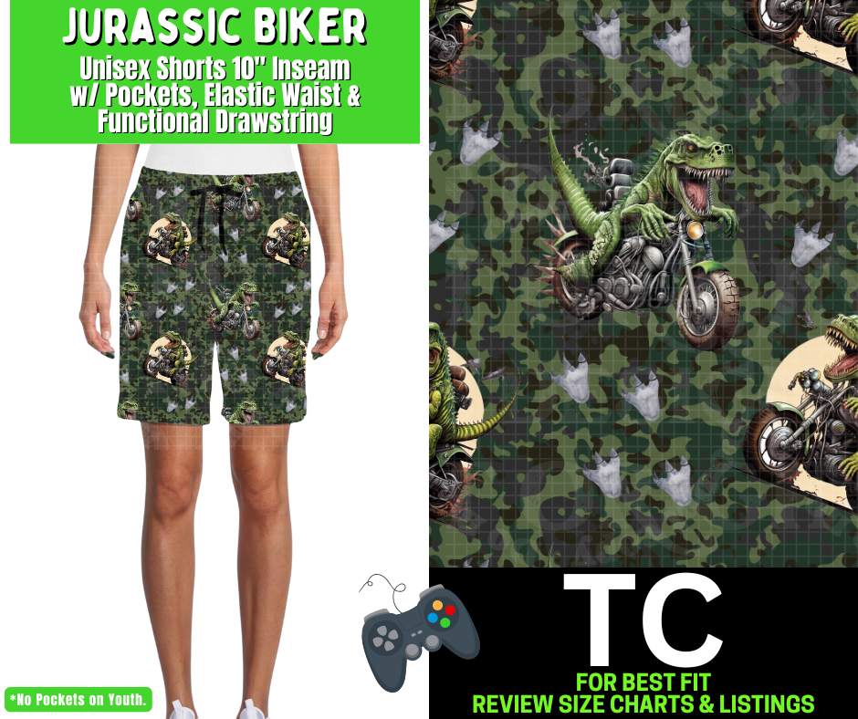 Jurassic Biker Unisex Shorts