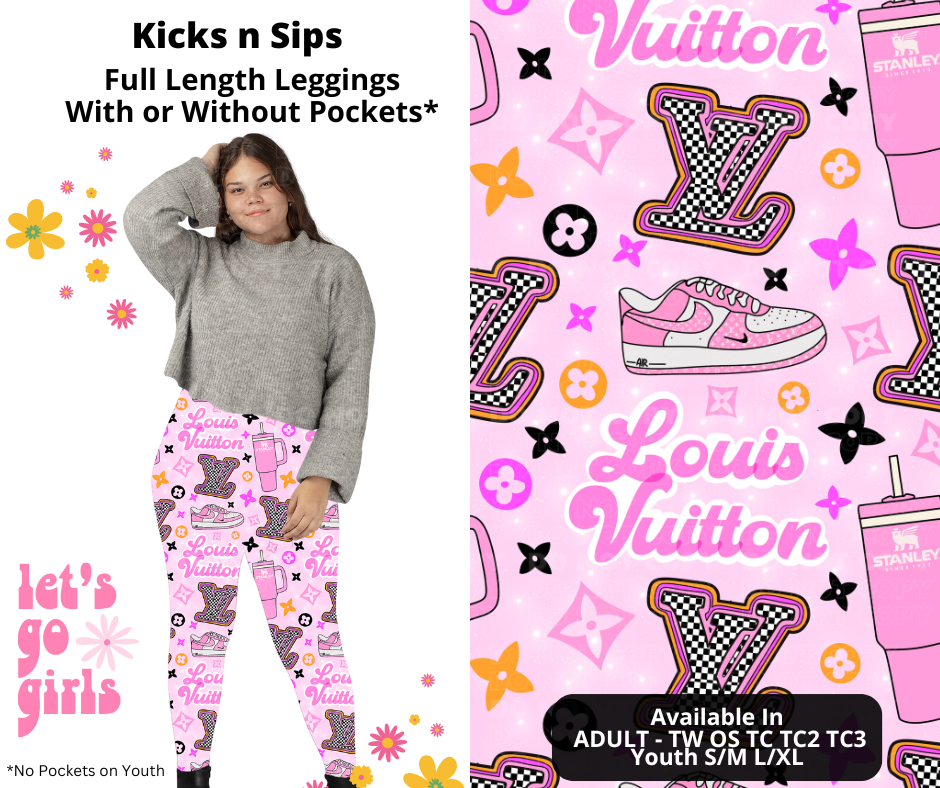 Preorder! Closes 12/16. ETA Feb. Kicks n Sips Full Length Leggings w/wo Pockets