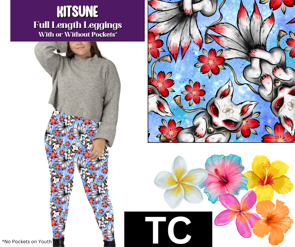 Kitsune Full Length Leggings w/ Pockets