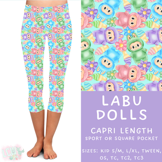 Ready To Ship - Labu Dolls Capri Length Leggings - OS & TC2 Sport Pockets & TC2 Square Pockets
