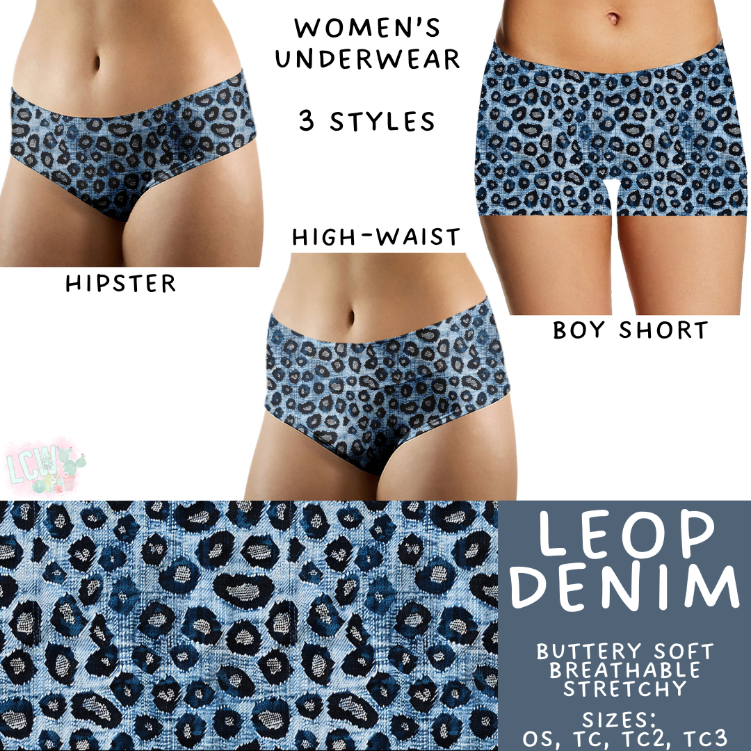 Ready to Ship Leop Denim Women's Underwear - TC Boy Shorts