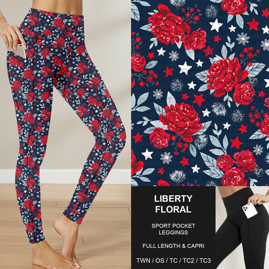 B284 - Preorder Liberty Floral Sport Pocket Leggings (Closes 4/12. ETA: early June)