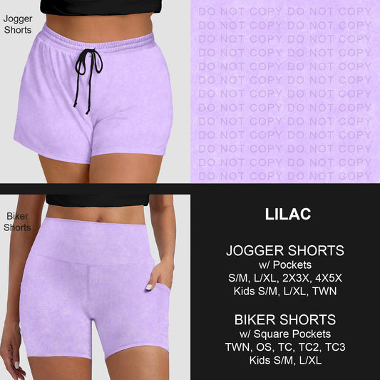 B280 - Preorder Lilac Jogger/Biker Shorts (Closes 3/22. ETA: late May)