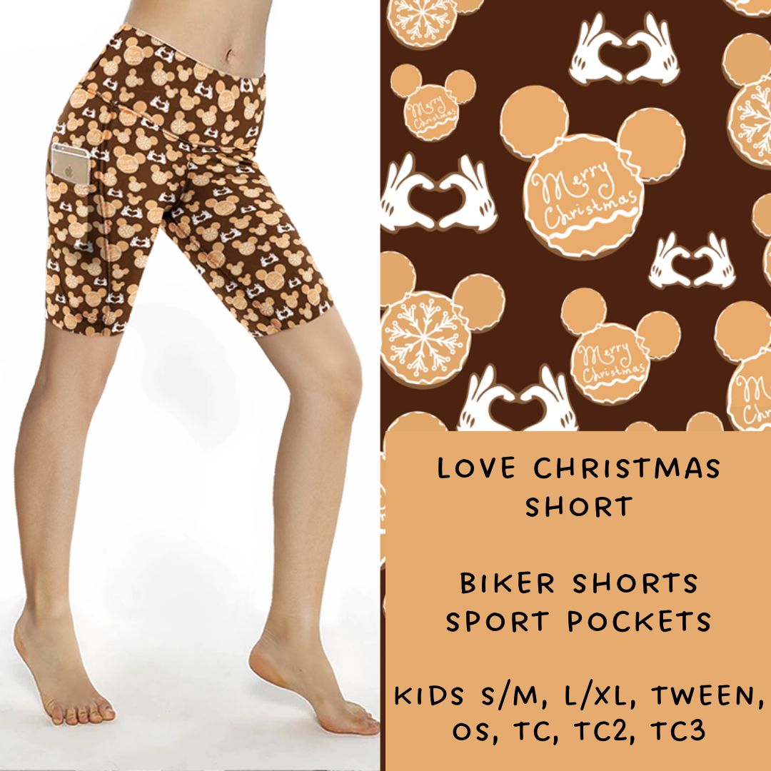 Ready To Ship - Love Christmas Biker Shorts