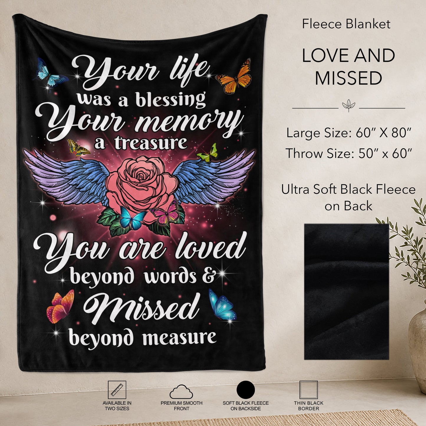 B304 - Pre-Order Love and Missed Fleece Blanket (Closes 7/31. ETA: early Oct)
