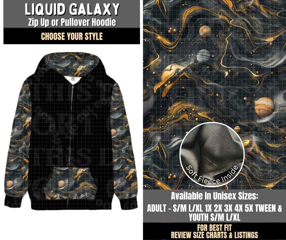 Preorder! Closes 8/3. ETA Nov. Liquid Galaxy Zip-Up or Pullover Hoodie
