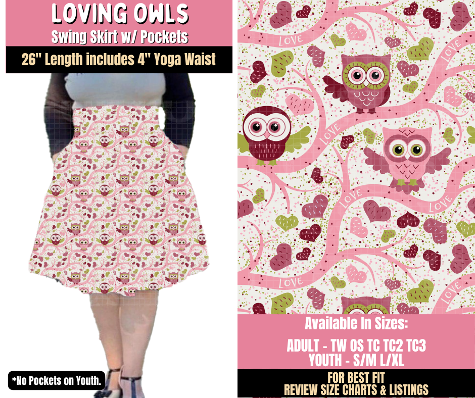 Preorder! Closes 10/15. ETA Jan. Loving Owls Swing Skirt